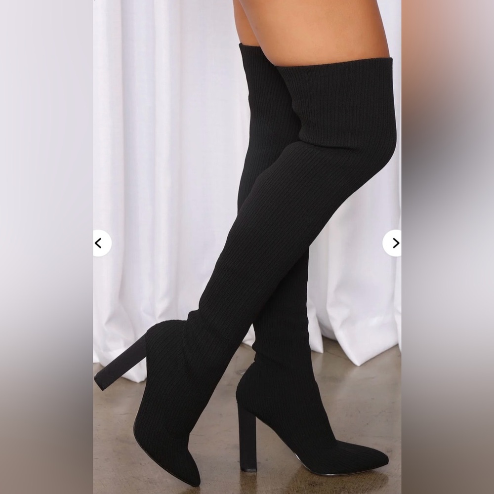 Fashion Nova. Brand new, Black Over-the-Knee Women's Boots - Picture 2 of 6